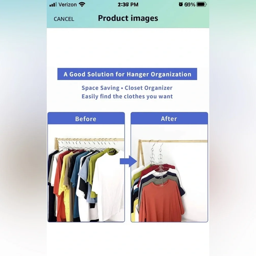 10 space Saving Heavy Duty Metal Chain Hangers for closet storage organization